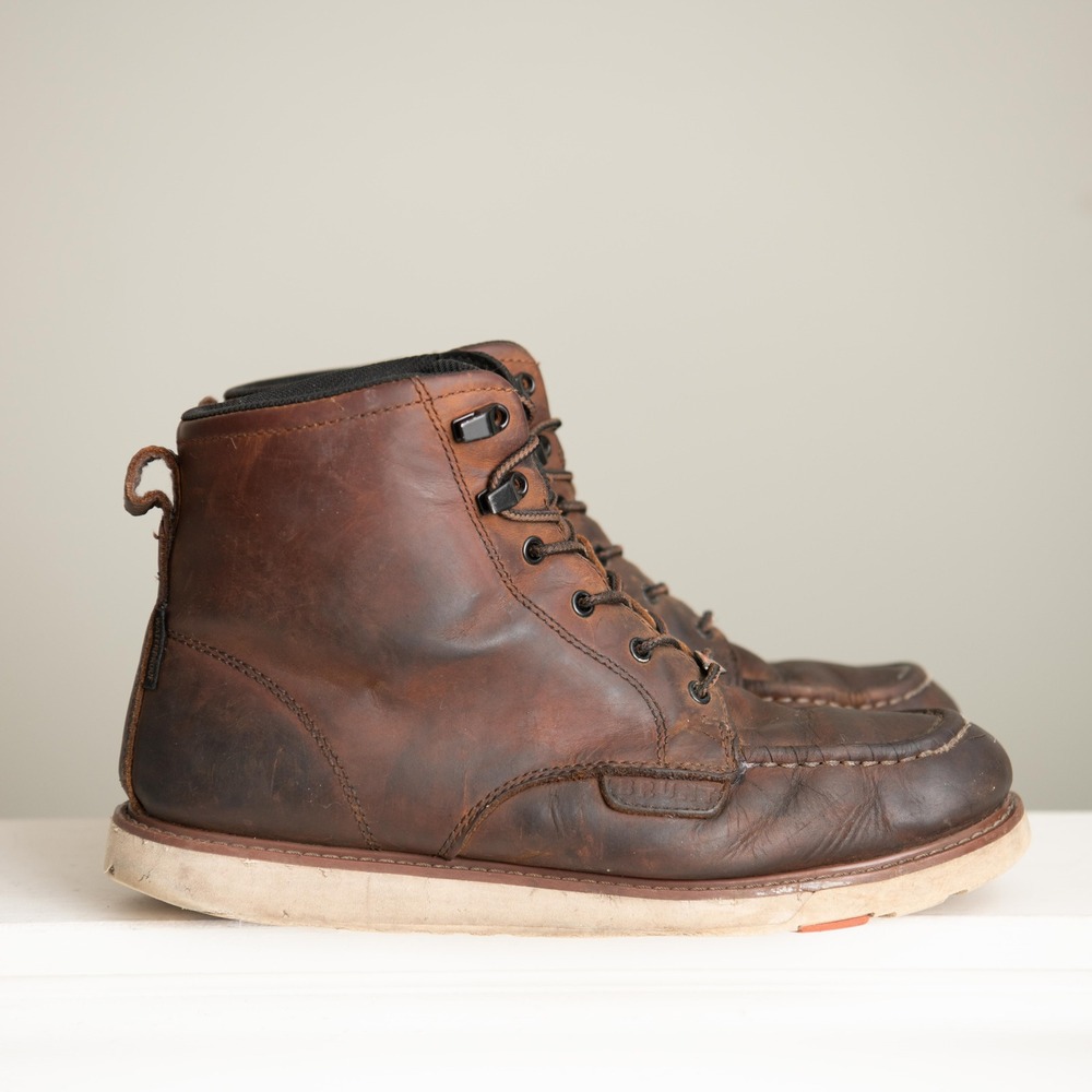 BRUNT Marin Boots Mens 12 Soft Toe Brown Leather Waterproof Work Boots